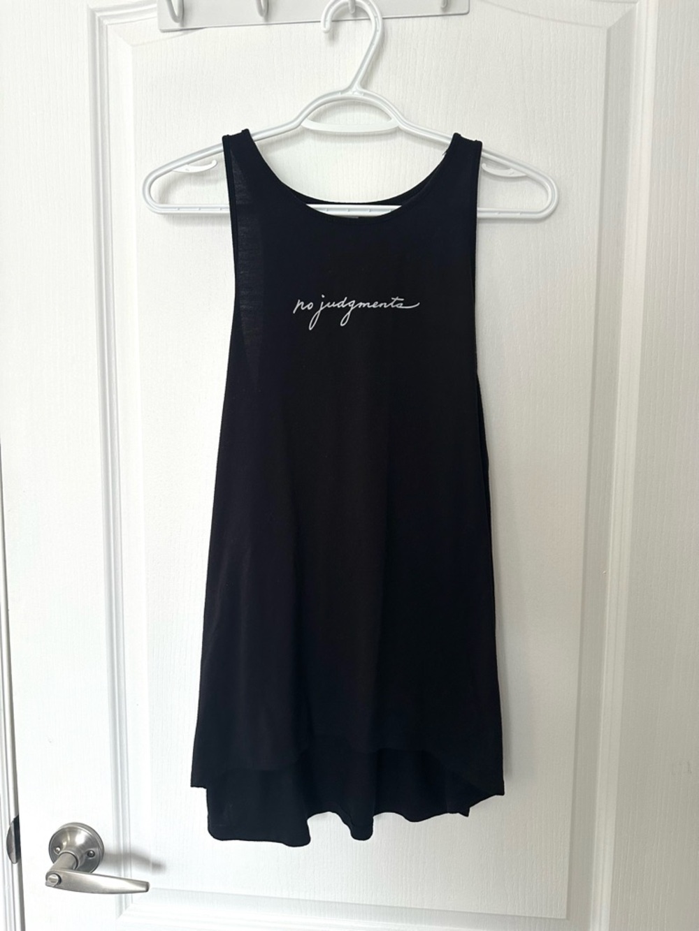 EUC Crunch Fitness Women's Black Tank Top Yoga Athleisure Oversized Sz M